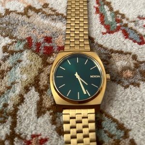 Nixon Time teller Gold with Emerald Green Dial *only worn once*